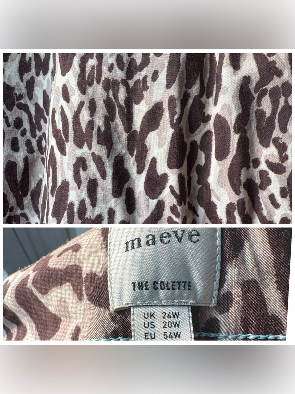Anthropologie Maeve Colette Leopard Print High-Waist Pants - Brown/Beige 20W EUC - Picture 3 of 10